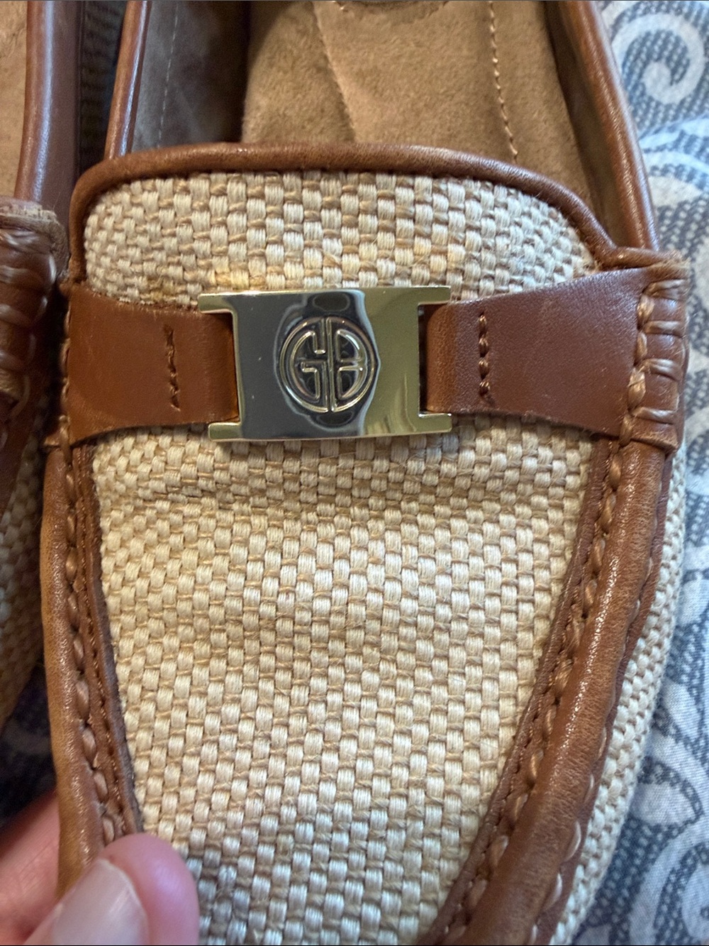 Giani Bernini Womens Dailyn Memory Foam Loafers Size 8.5 Woven Brown Tan - Picture 4 of 9